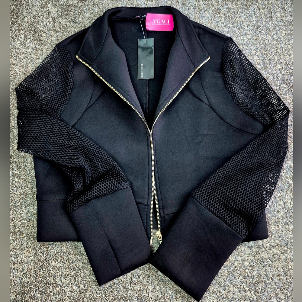 a'gaci Black Jacket with Mesh Sleeves